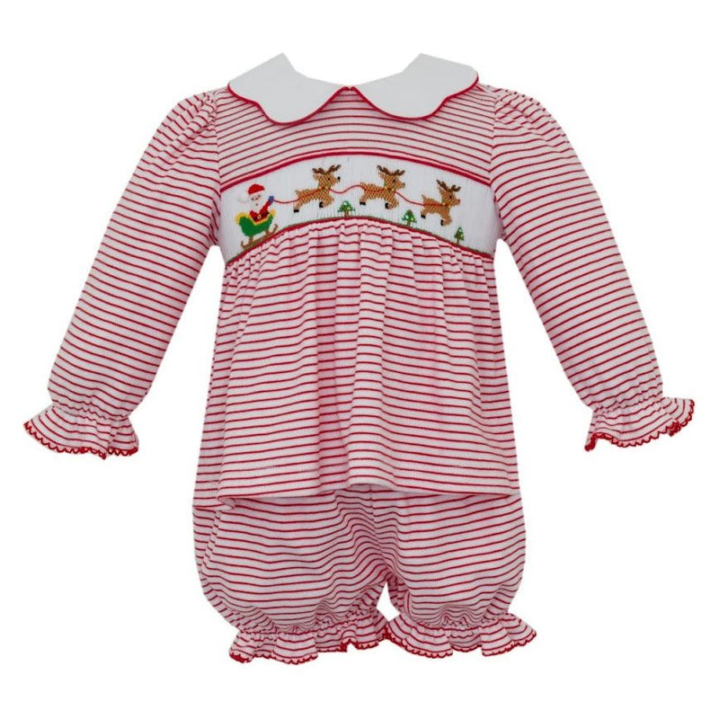 SANTA KNIT LONG SLEEVE BLOOMER SET