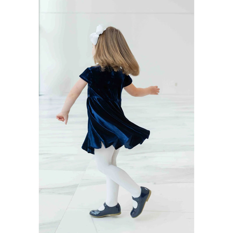 STRETCH VELVET DRESS WITH PEARLS