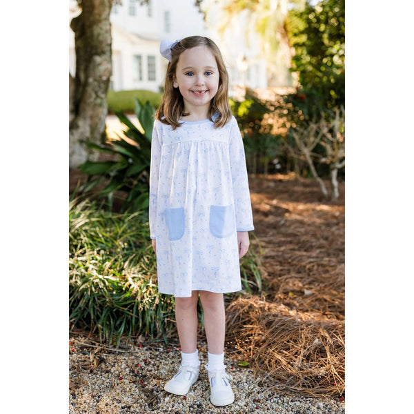 LENNON DRESS - - BLUE BOWS