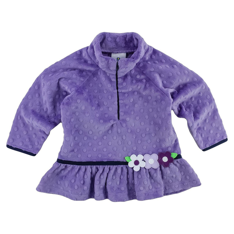 DIMPLE FLEECE TOP WITH FLOWERS