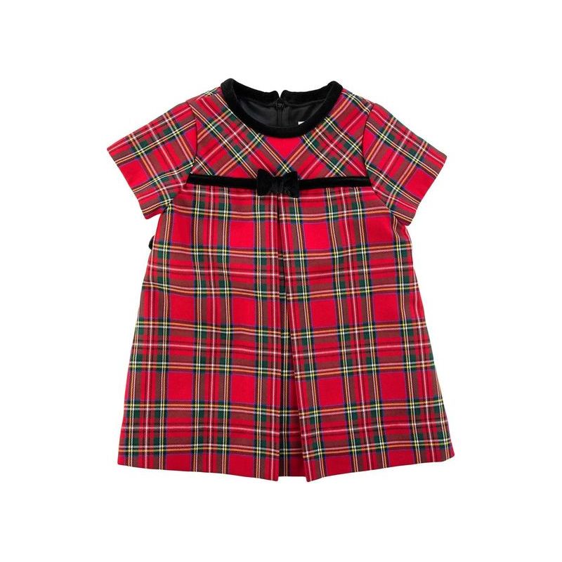 TARTAN PLAID DRESS WITH BOW -sizes 2T-4T