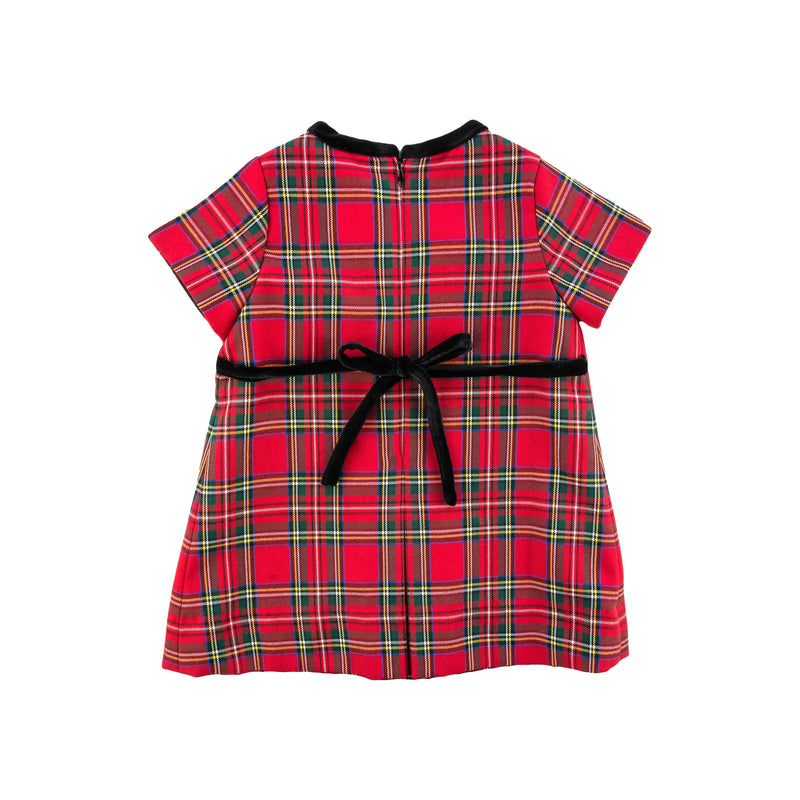 TARTAN PLAID DRESS WITH BOW