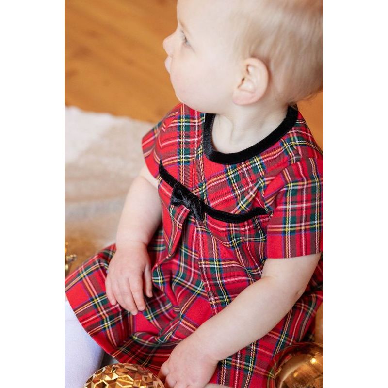 TARTAN PLAID DRESS WITH BOW