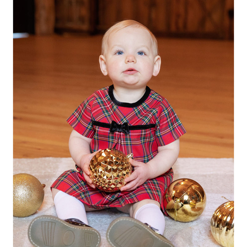 TARTAN PLAID DRESS WITH BOW