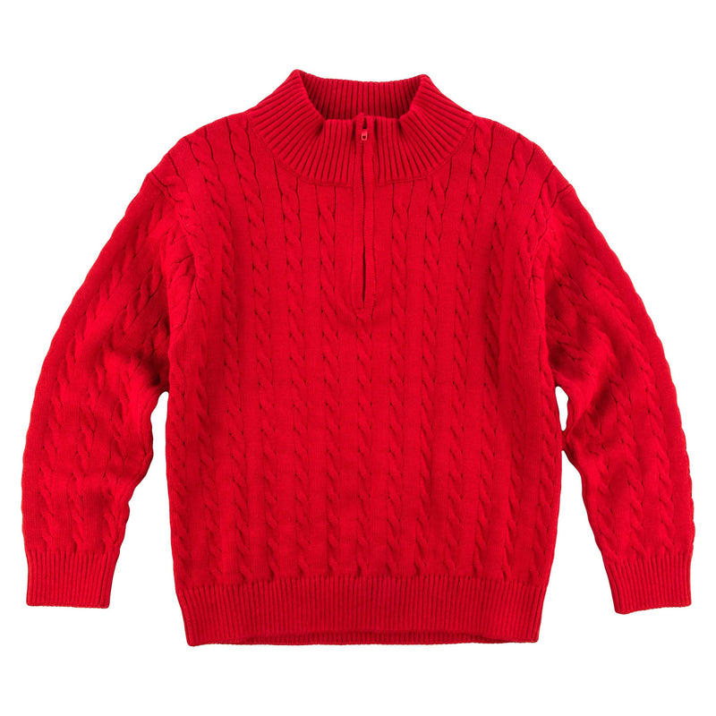 CABLE KNIT SWEATER RED