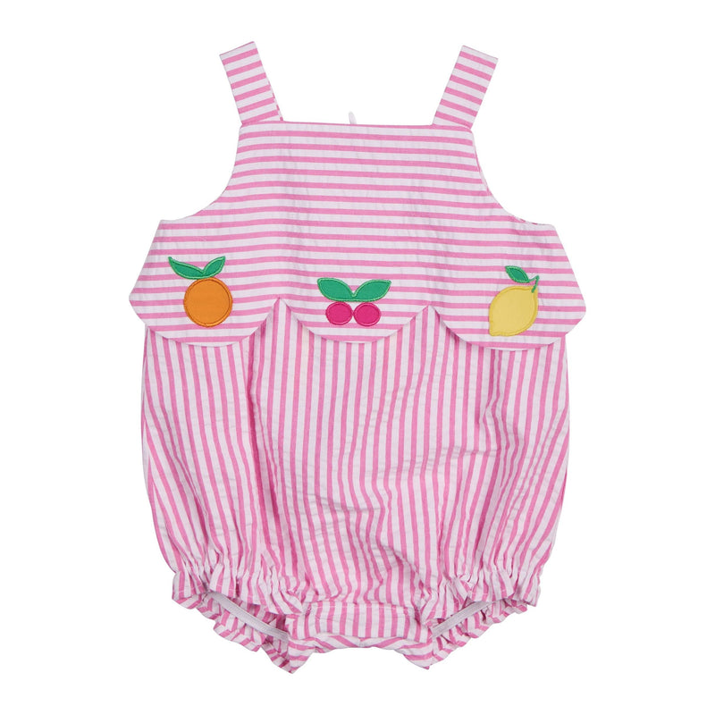 SEERSUCKER ROMPER WITH FRUIT