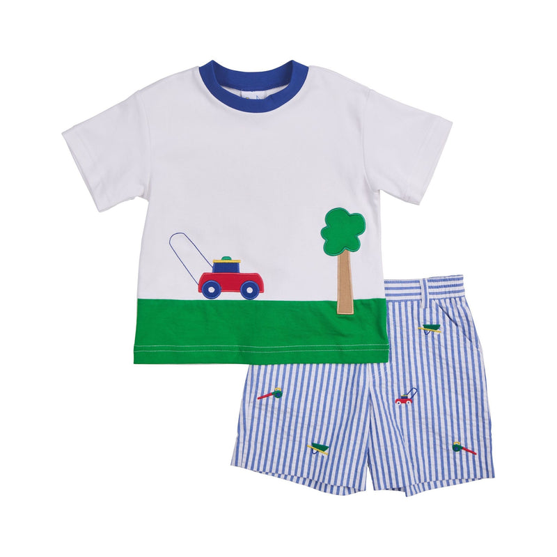 SEERSUCKER SHORTS WITH LAWN TOOLS