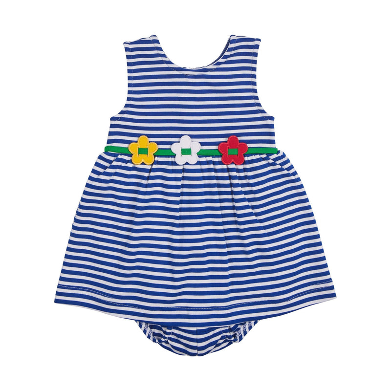 STRIPE ROMPER WITH FLOWERS