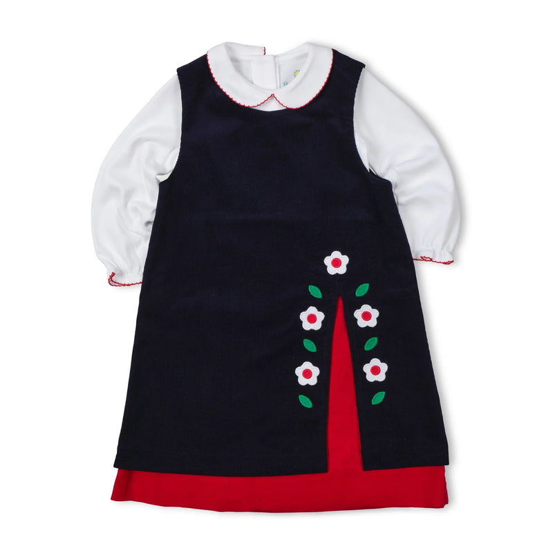 CORD JUMPER WITH FLOWERS