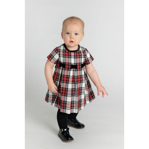 PLAID DRESS WITH BOWS -sizes 12M-24M