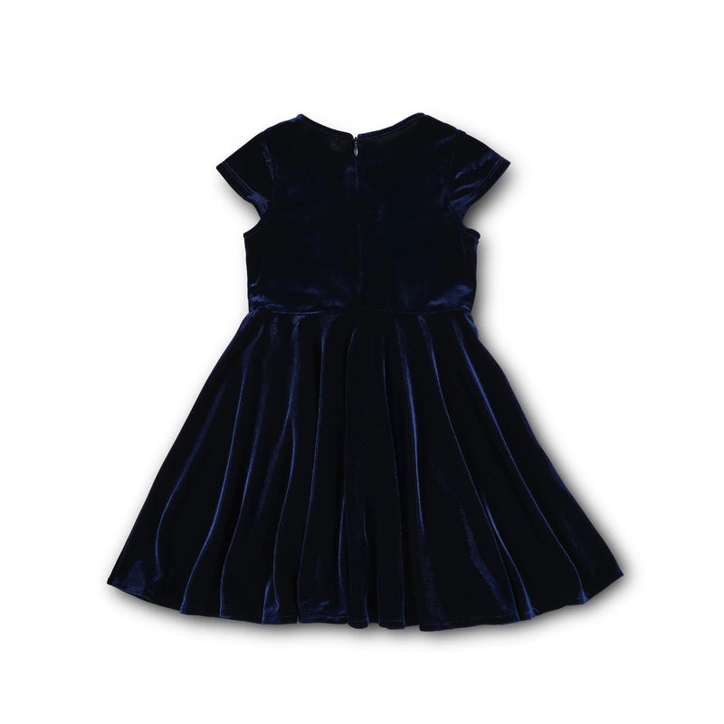 STRETCH VELVET DRESS WITH PEARLS