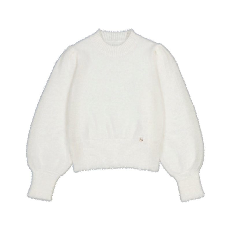 WHITE FAUX FUR SWEATER