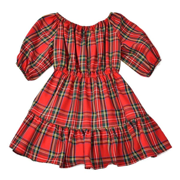 HW PLAID RUFFLE DRESS