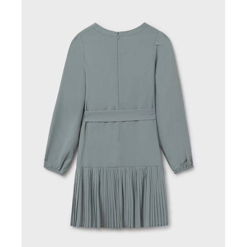 GREEN DRESS WITH TIE