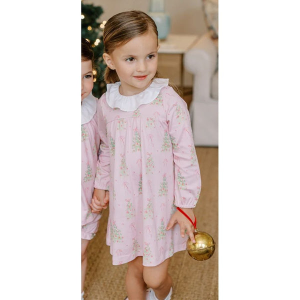 PINK TINSEL LONG SLEEVE DRESS - sizes 2T-4T
