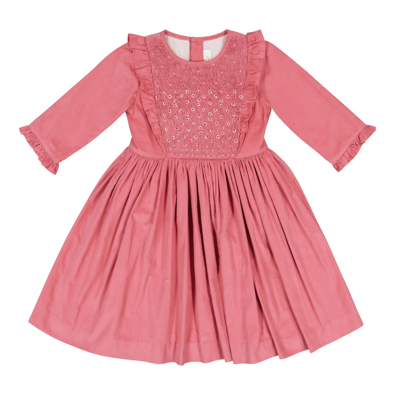 ANGELE CORDUROY SMOCKED DRESS