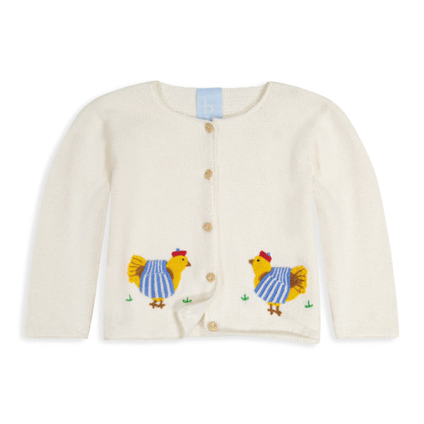 APPLIQUE FRENCH HEN CARDIGAN