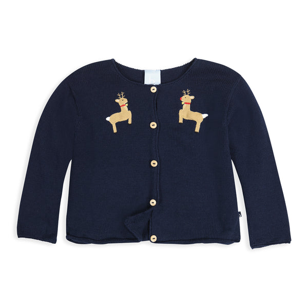 APPLIQUE REINDEER CARDIGAN