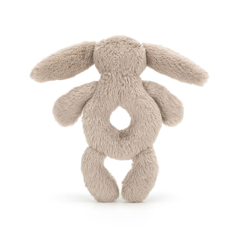 BASHFUL BUNNY RING RATTLE BEIGE
