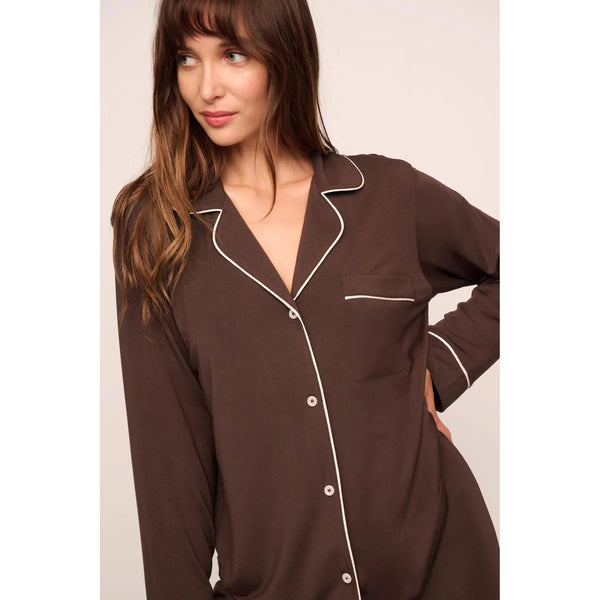 GISELE LONG PJ CHOCOLATE/IVORY