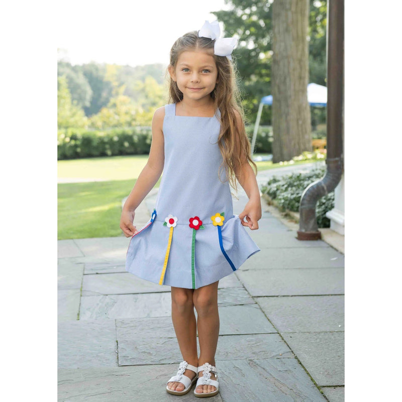 JUNIOR CORD DRESS WITH FLOWERS