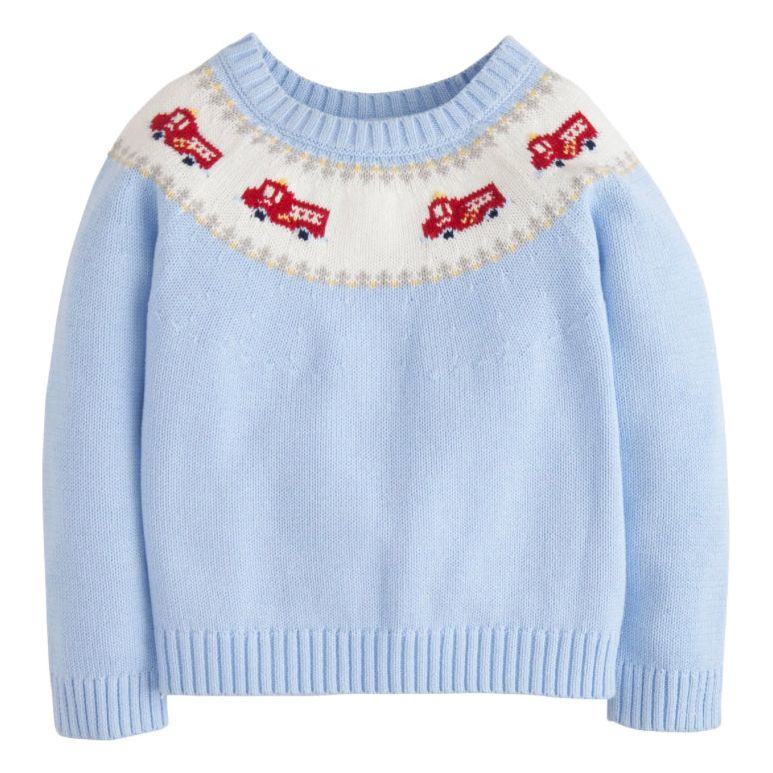 FIRE TRUCK FAIR ISLE SWEATER