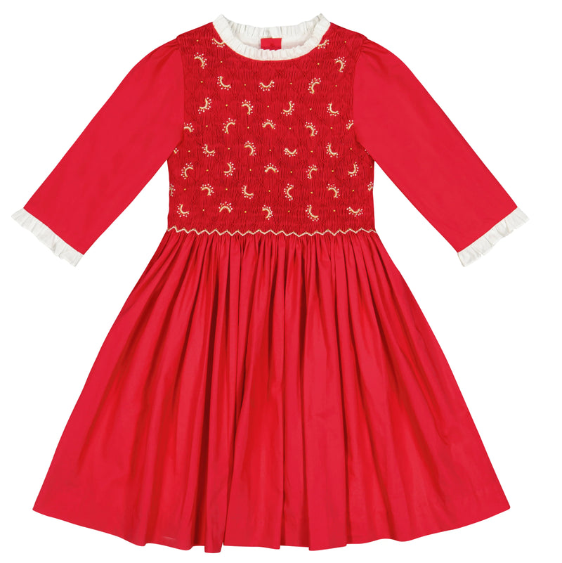 LUNA RED SMOCKED DRESS