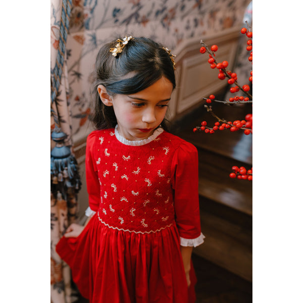 LUNA RED SMOCKED DRESS