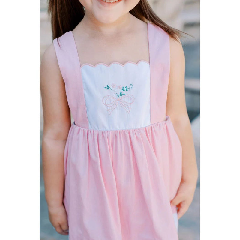 PAULETTE PINK BOW PINAFORE