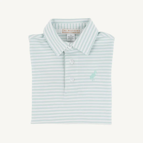 LONG SLEEVE PRIM & PROPER POLO GREEN STRIPE