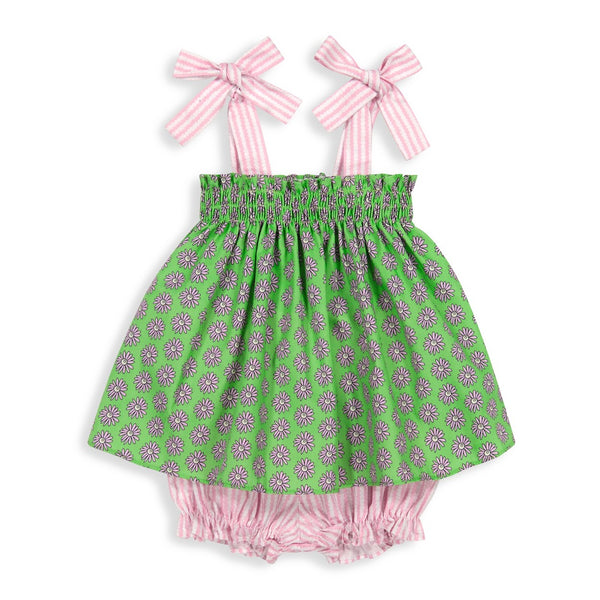 SHOULDER TIE FLORAL BLOOMER SET