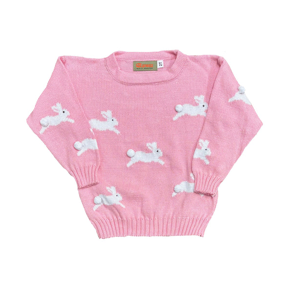 CREW BUNNY SWEATER - BLUE OR PINK