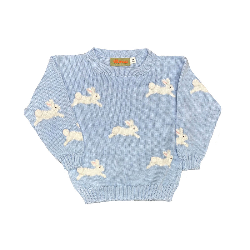CREW BUNNY SWEATER - BLUE OR PINK