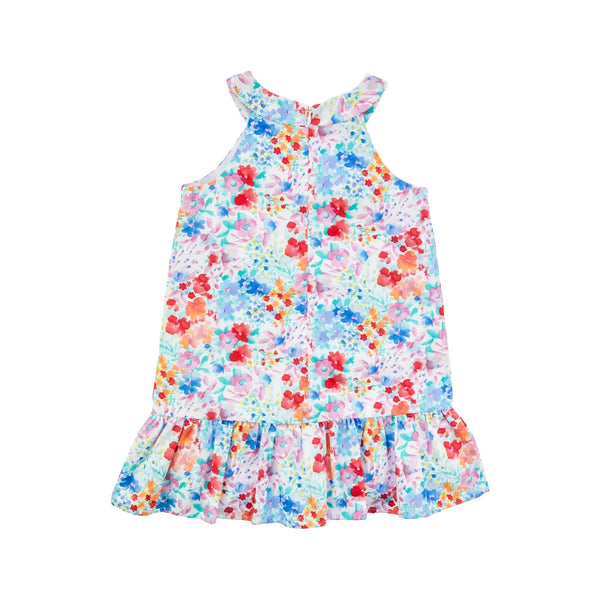 FLORAL DRESS WITH SHIRRED SKIRT