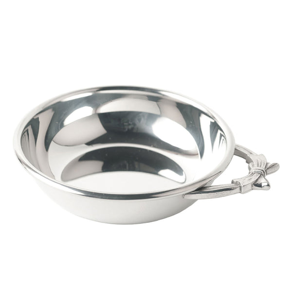 PEWTER PORRINGER WITH BOW