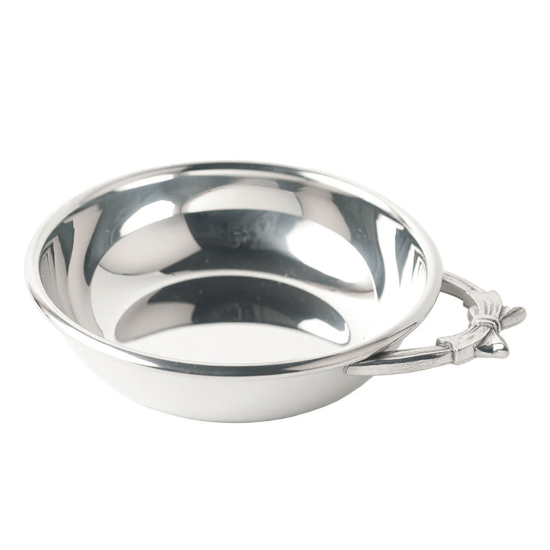 PEWTER PORRINGER WITH BOW