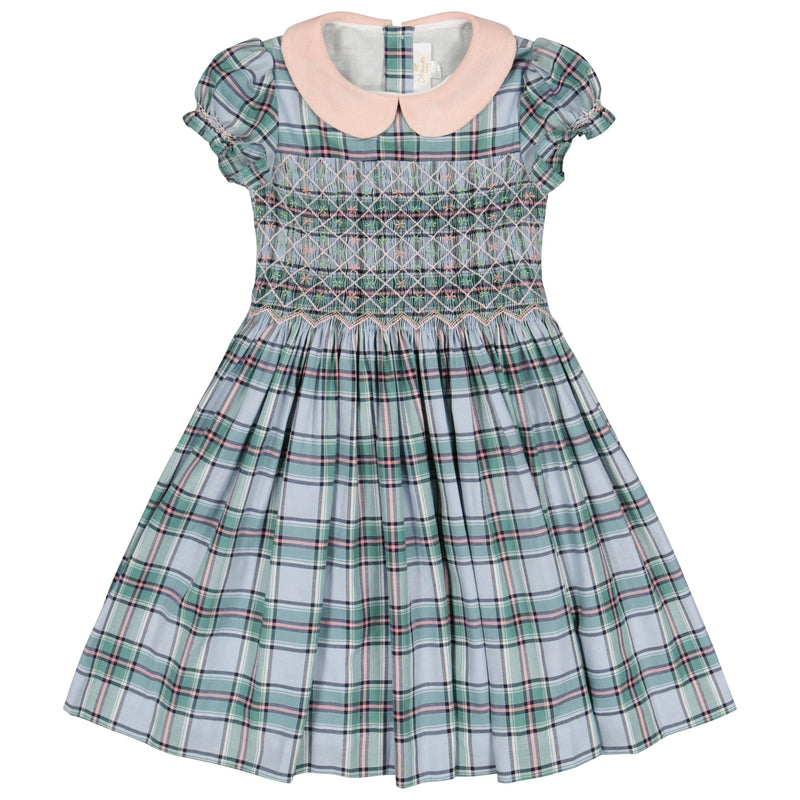 SHERAZADE PLAID SMOCKED DRESS