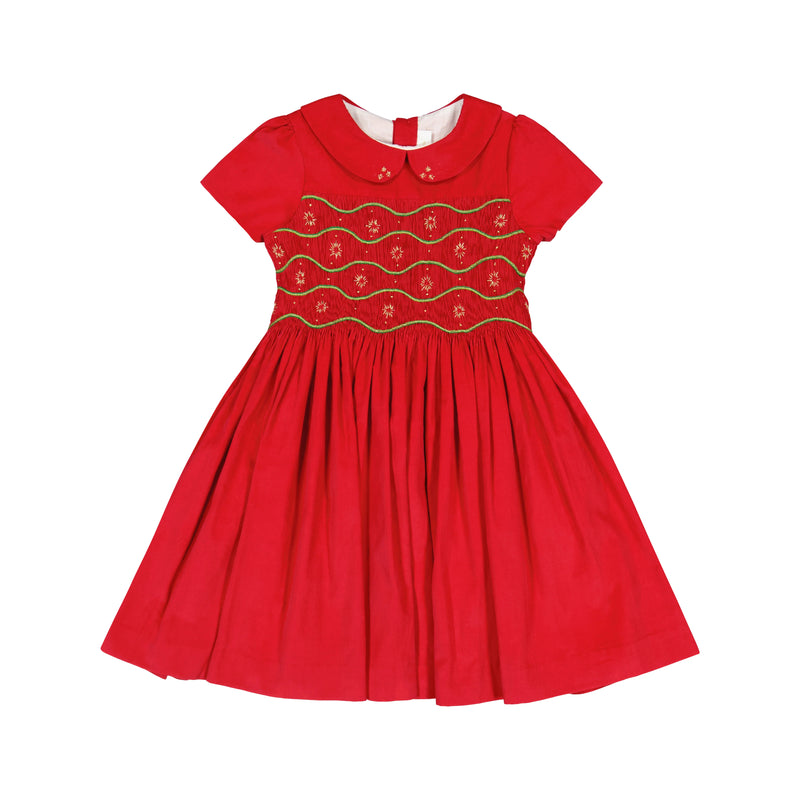 STELLA CORDUROY SMOCKED DRESS