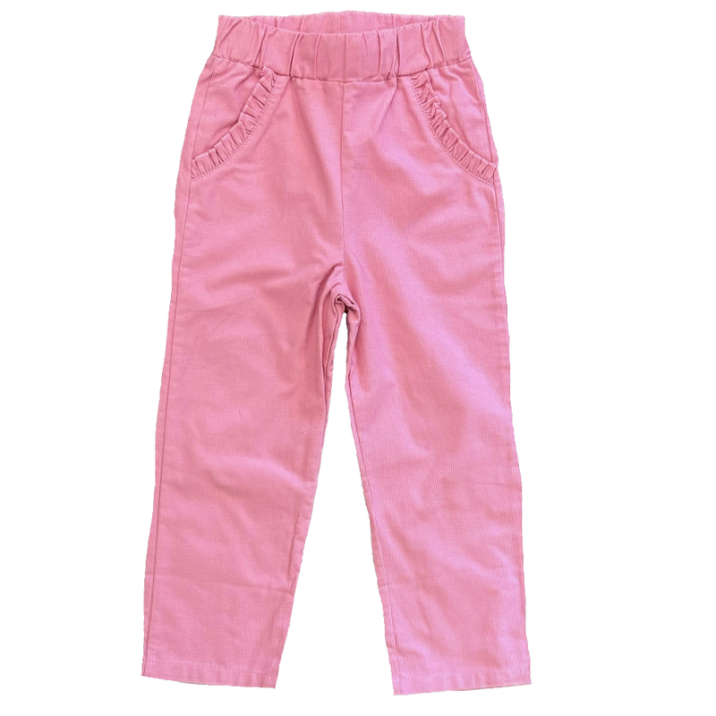 CORD STRAIGHT PANT RUFFLE