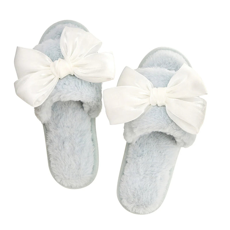 BLUE SLIPPERS WITH BOW