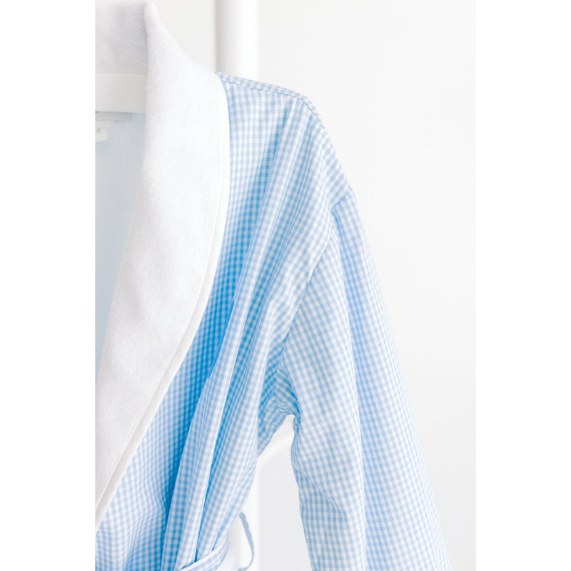 BLUE GINGHAM BATHROBE