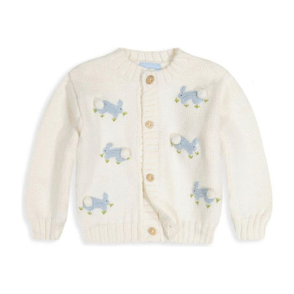 APPLIQUE BUNNY CARDIGAN PINK & BLUE