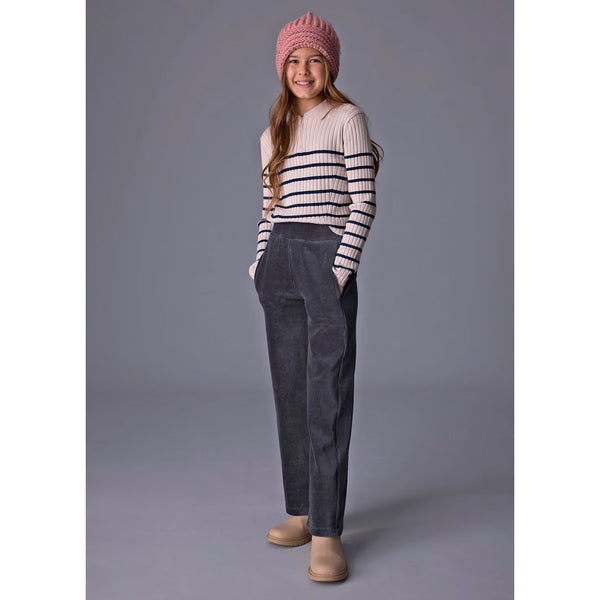 CORDUROY TROUSERS - -  PULL ON BLACK OR BLUE