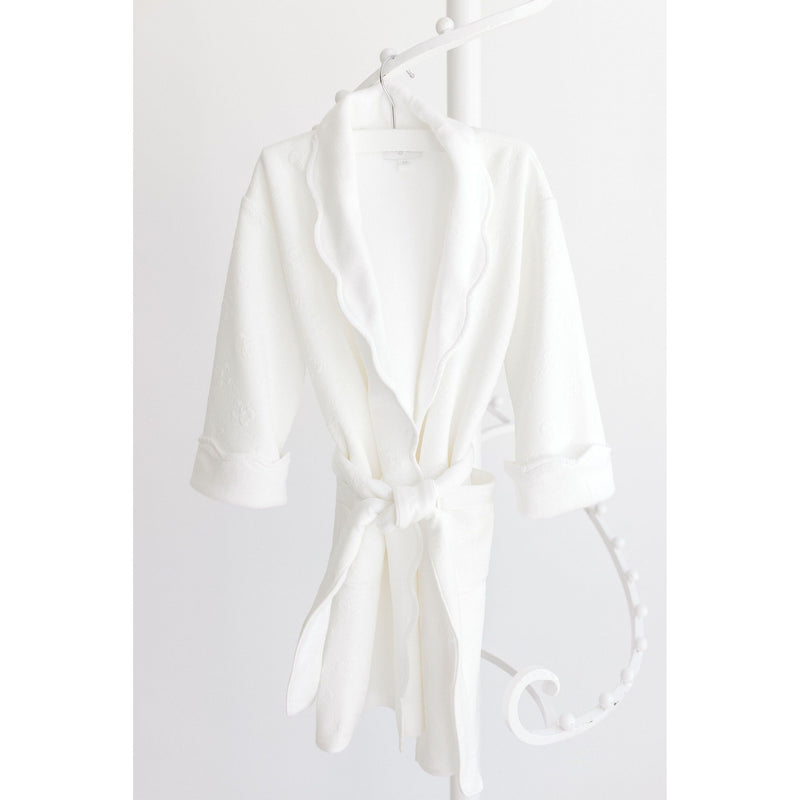 WHITE JACQUARD BOW ROBE