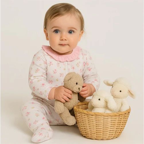 BOWS AND FLOWERS FOOTIE