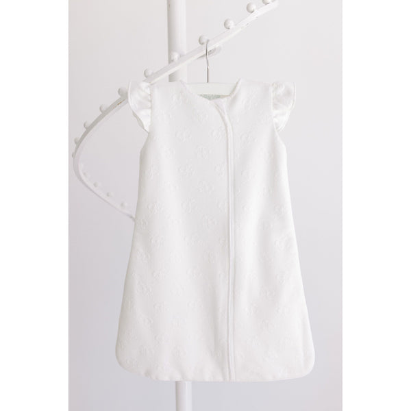 WHITE JACQUARD BOW SACK