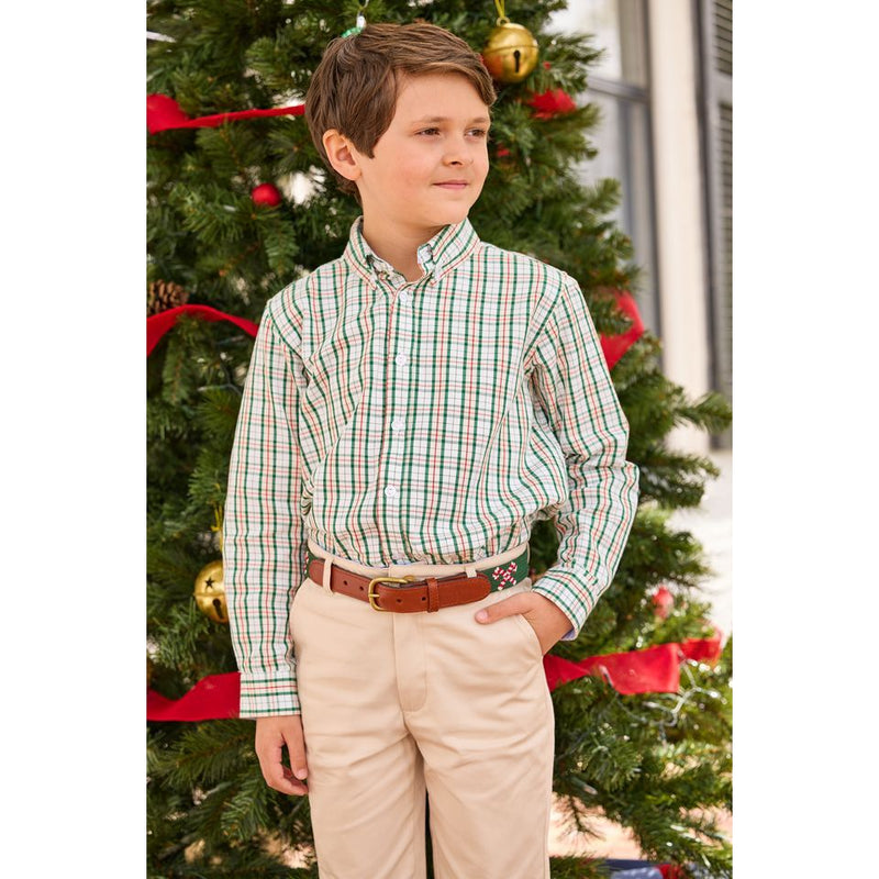 MISTLETOE TARTAN BUTTON DOWN