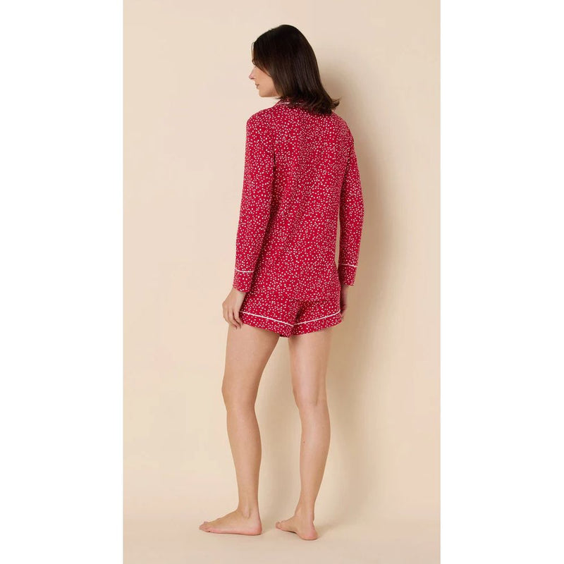 CONFETTI DOT RED LONG SLEEVE SHORT PJ