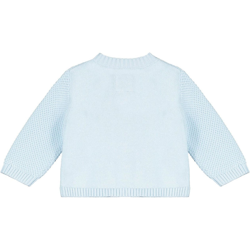 CYPRESS KNIT BABY CARDIGAN IN WHITE, BLUE, & PINK