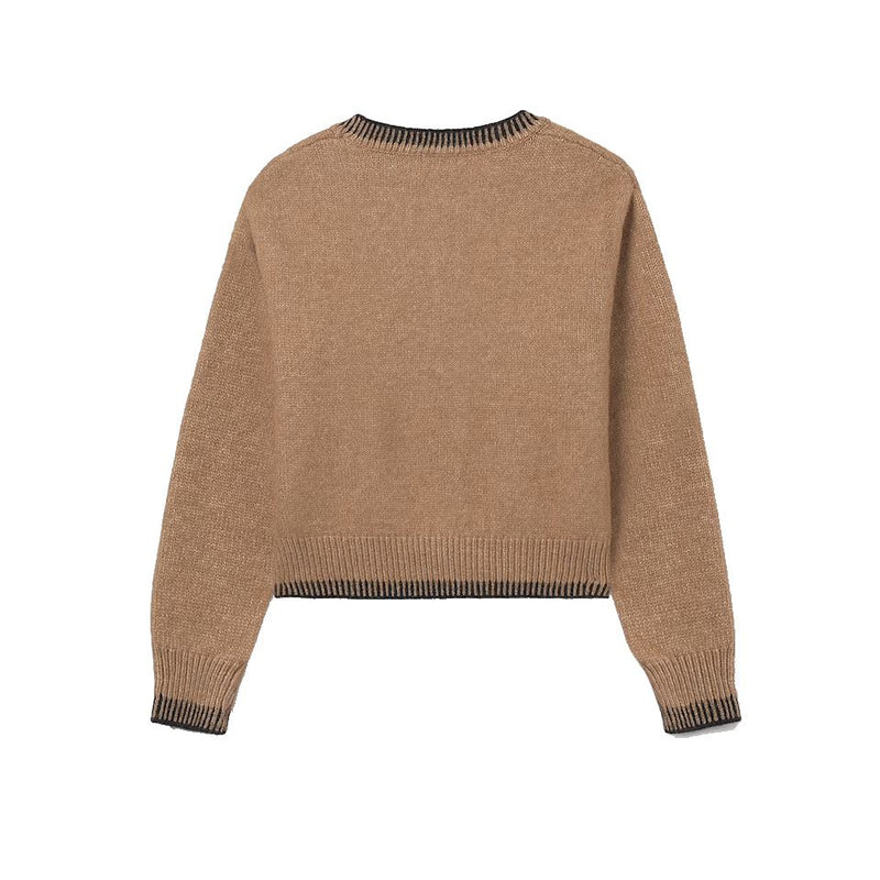 CAMEL SWEATER WITH CHERRIES